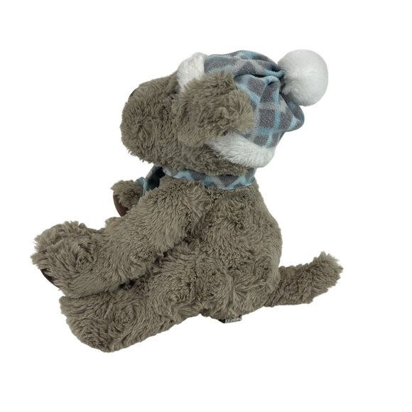 Gentle Treasures Puppy Dog 12" Plush Stuffed Animal Toy Blue Winter Hat Scarf - Picture 2 of 7